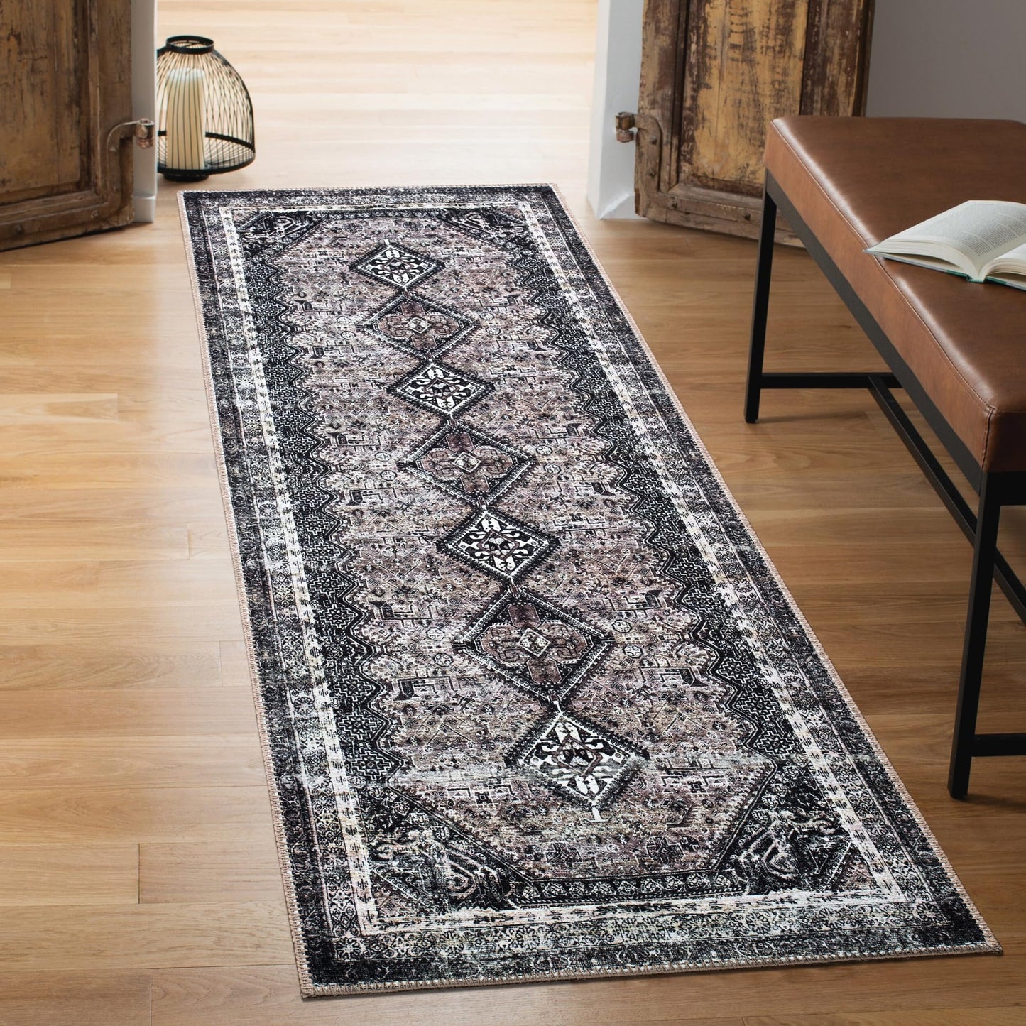 Tiderug Machine Washable Rugs, Black