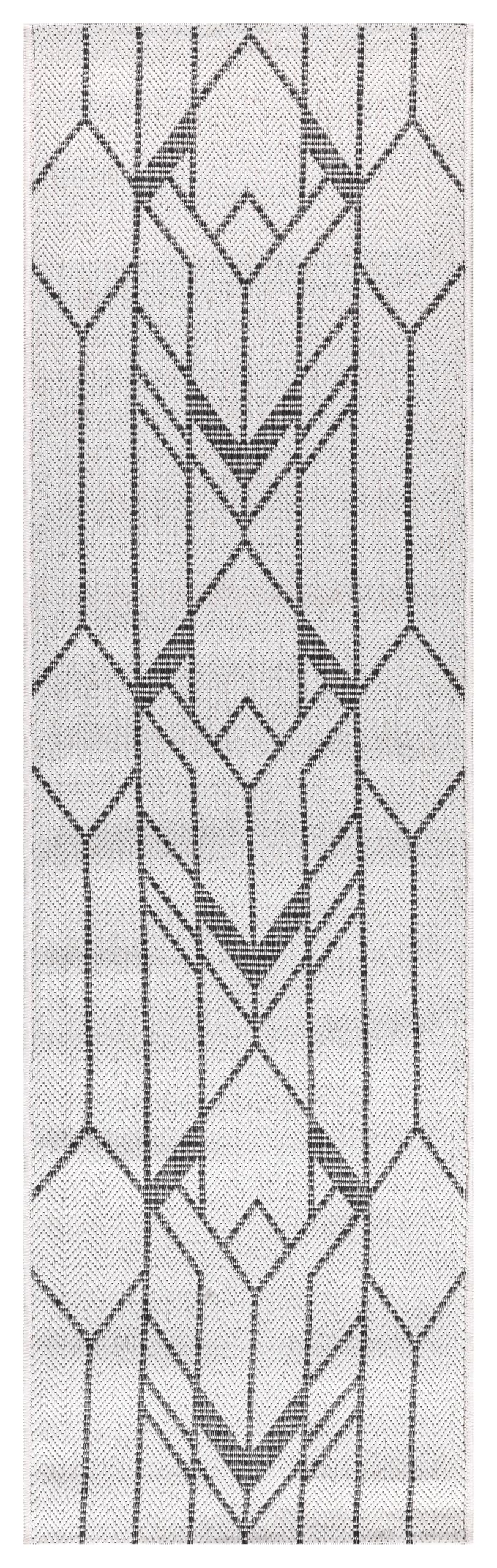 Close-up texture of the Art Deco diamonds in Black on ivory