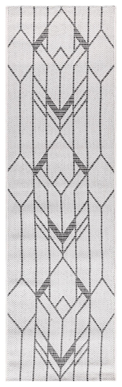 Close-up texture of the Art Deco diamonds in Black on ivory
