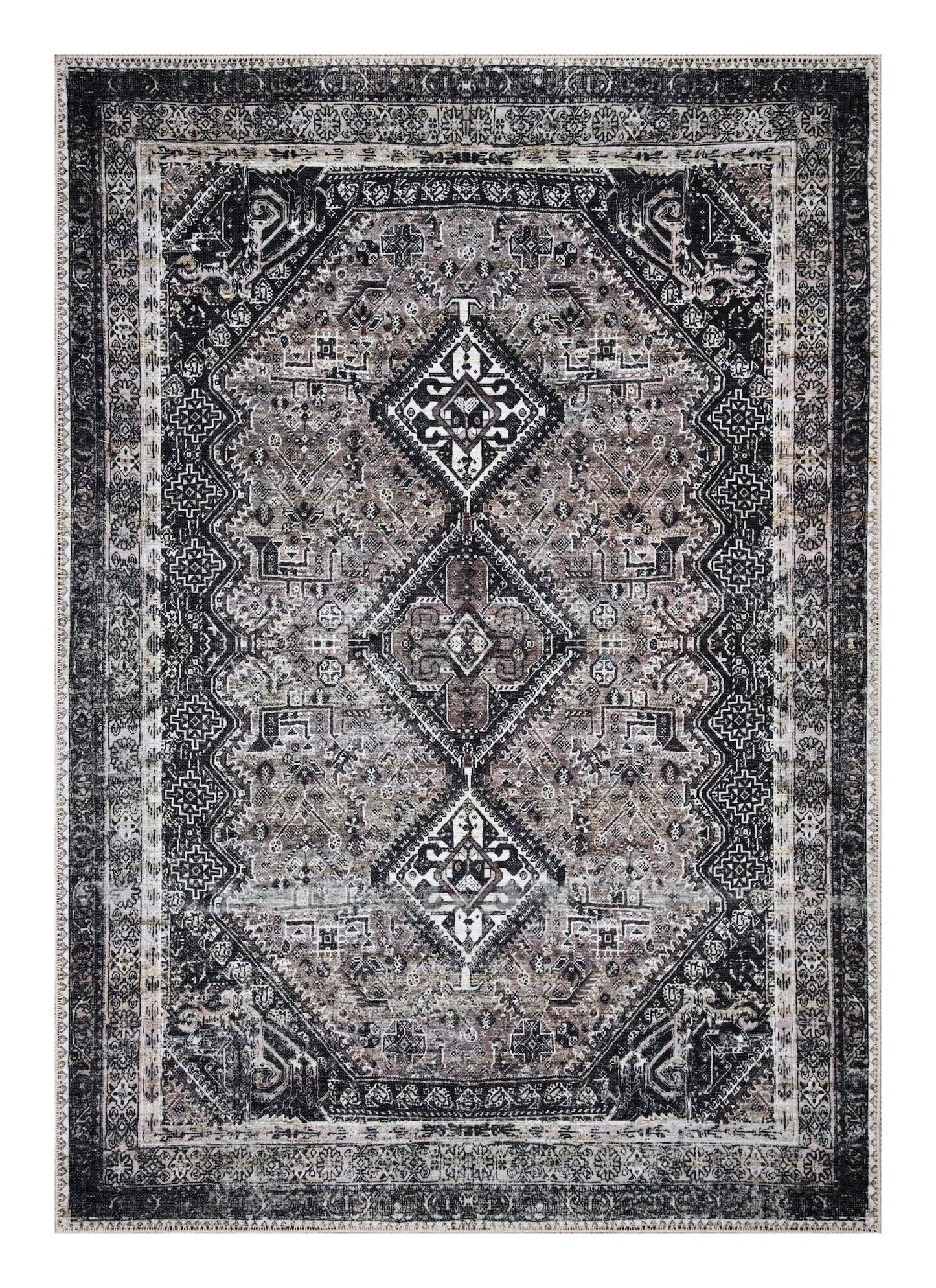 Tiderug Machine Washable Rugs, Black