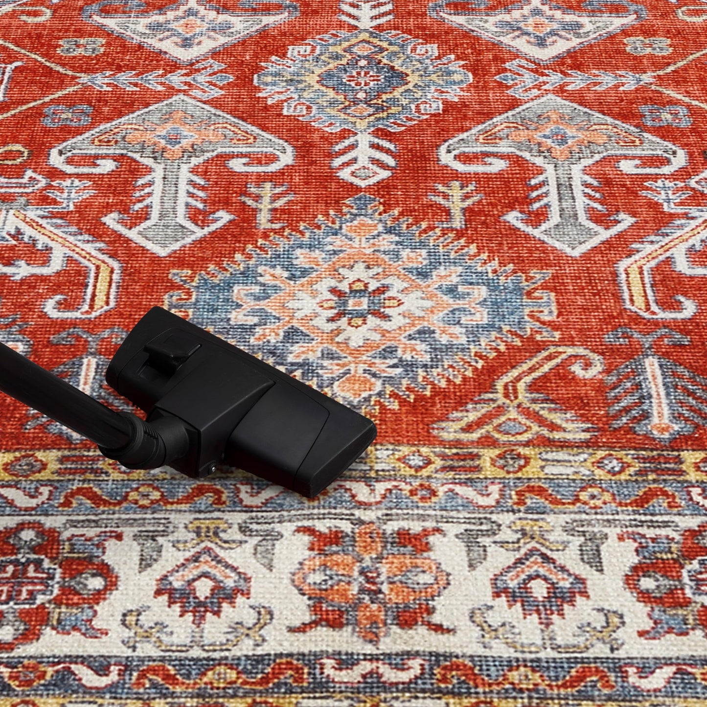 Caucasian Kazak runner styled in an entry hallway