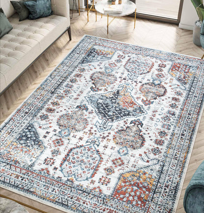 Tiderug Machine Washable Rugs, Offwhite/Multi