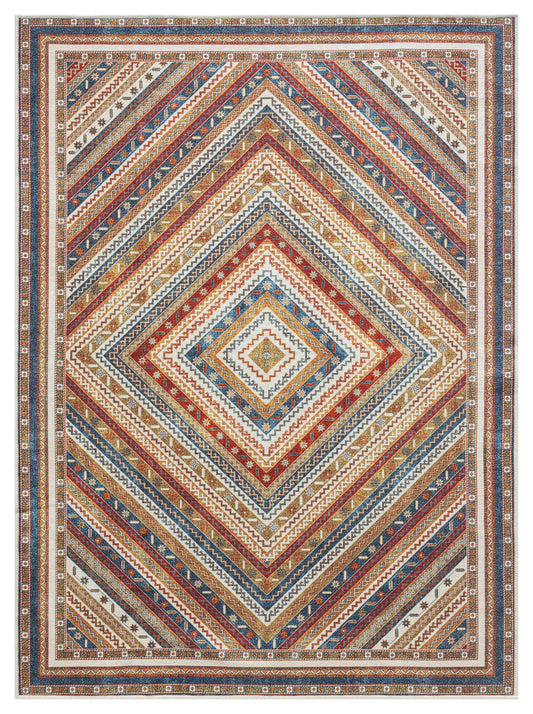 Tiderug Machine Washable Rugs, Cream / Multicolor