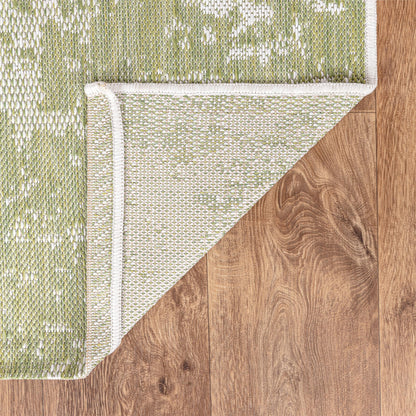 Modern abstract weatherproof rug beside swimming pool